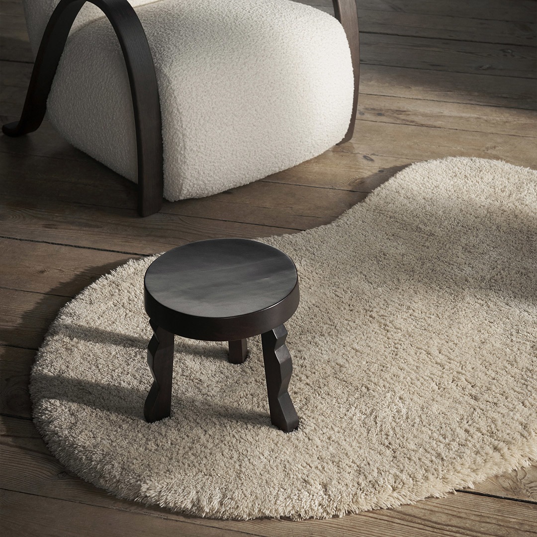 【受注発注】 ferm LIVING (ファームリビング) Forma Wool Rug (フォルマ ウールラグ) S アッシュブラウン/オフホワイト 北欧/インテリア/マット/日本正規代理店品