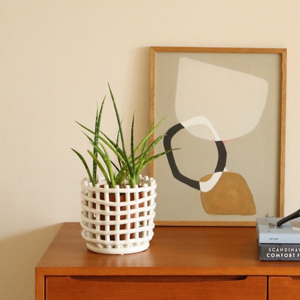 【国内在庫あり】ferm LIVING (ファームリビング) Ceramic Basket (セラミックバスケット) Small オフホワイト/カシミア/エメラルドグリーン 北欧/ポット/鉢カバー/かご/小物収納/インテリア/日本正規代理店品
